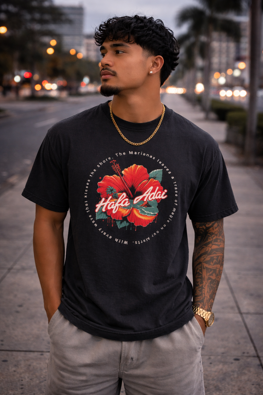 Hafa Adai Hibiscus Tee