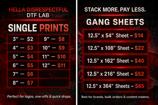 Custom DTF Gang Sheets