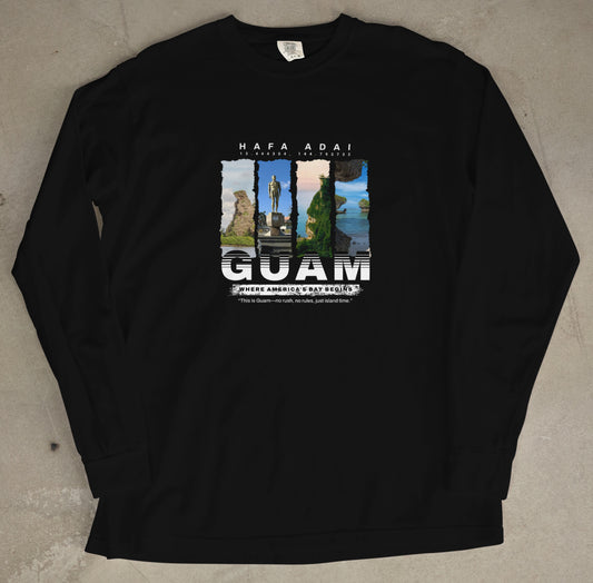 Guam Coordinates Long Sleeve— “Where America’s Day Begins”