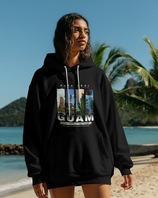 Guam Coordinates Hoodie— “Where America’s Day Begins”